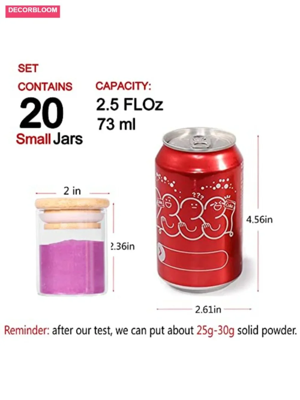 20-Piece Glass Spice Jar Set with Bamboo Airtight Lids & Labels, Food Storage